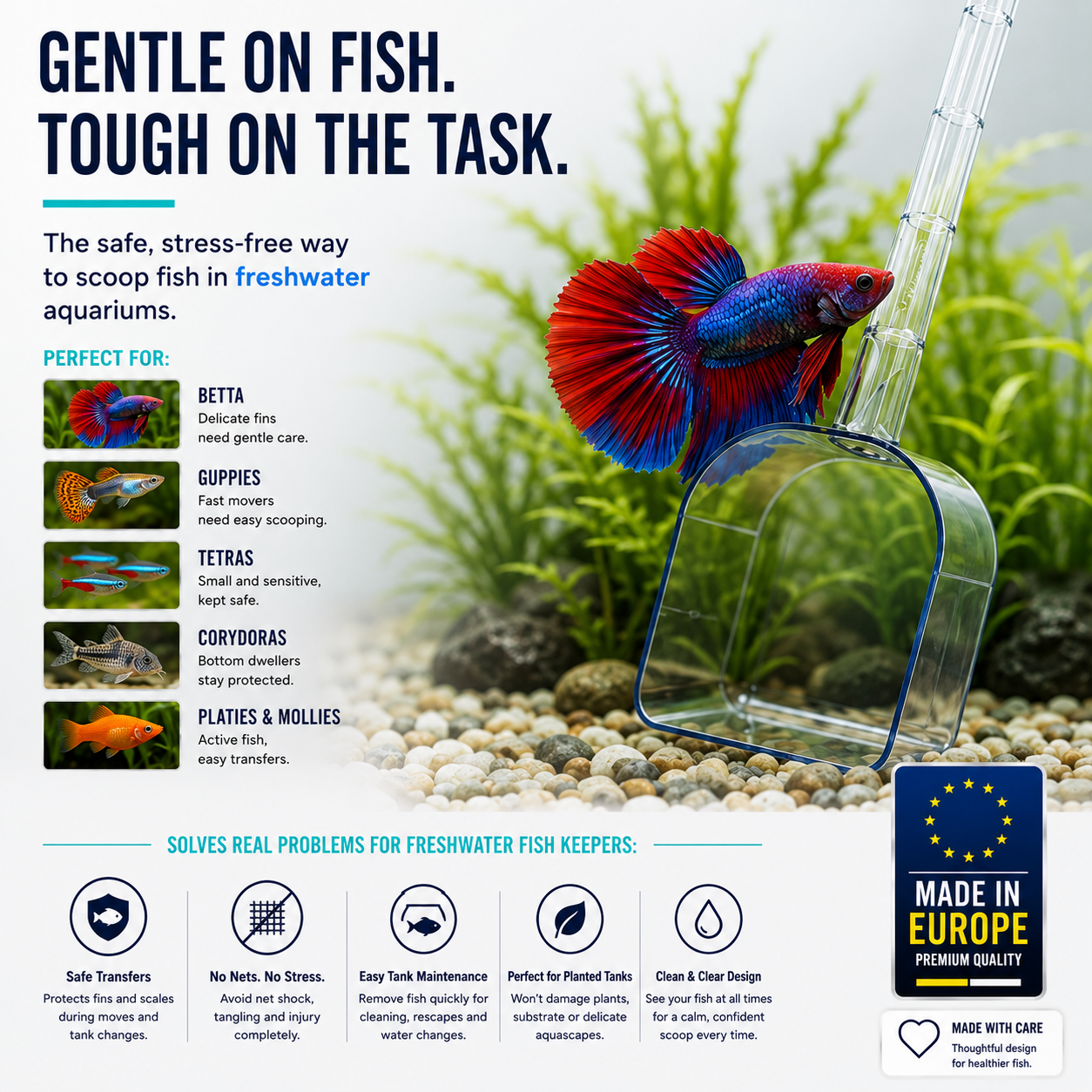 Fish Scooper, Aquarium Net, Fish Trap, Floating Fish Net, Axolotl Tank Accessories, Aquarium Cleaning Tools, Photography, Tool, Aquarium Accessories, Breeder Box