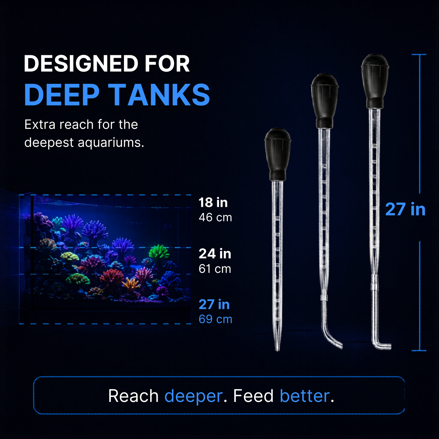Reef Engineer TargetFlow 4-in-1 Precision Aquarium Feeding & Maintenance Tool – Coral Feeder for Reef Tanks, Spot Feeding, Cleaning, Dosing & Deep Reach Fish Tank Care